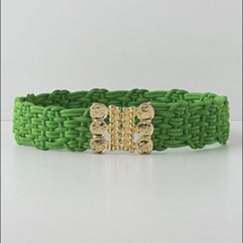 Anthropologie Palm Springs green stretch belt